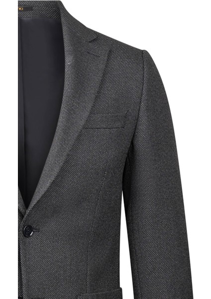 Siyah Comfort Fit Mono Yaka Klasik Ceket modelleri