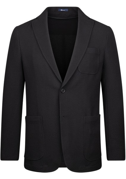 Siyah Slim Fit Mono Yaka Klasik Ceket