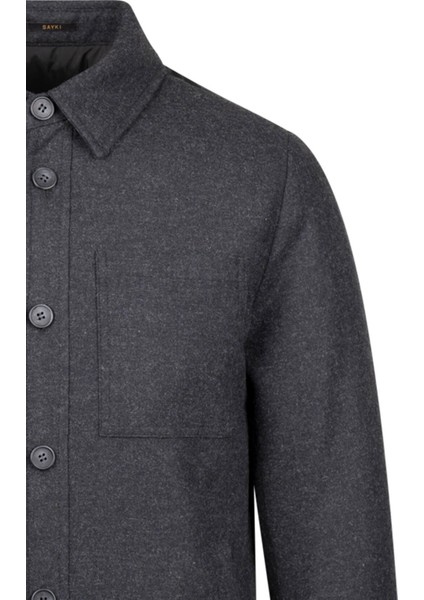 Siyah Regular Fit Bebe Yaka Yünlü Mont modelleri