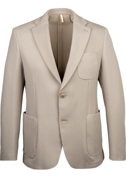 Vizon Comfort Fit Desenli Mono Yaka Klasik Ceket