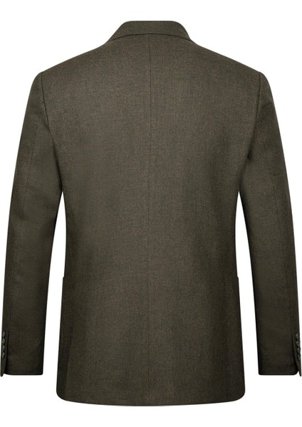 Haki Comfort Fit Mono Yaka Yünlü Klasik Ceket fiyatları