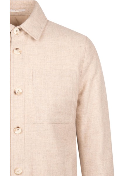 Bej Regular Fit Bebe Yaka Yünlü Mont modelleri