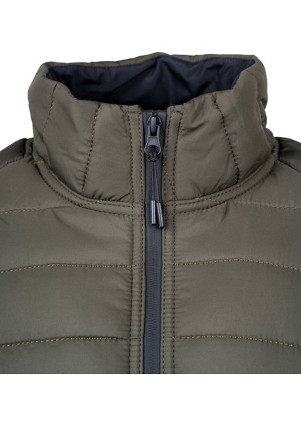 Haki Regular Fit Hakim Yaka Şişme Mont