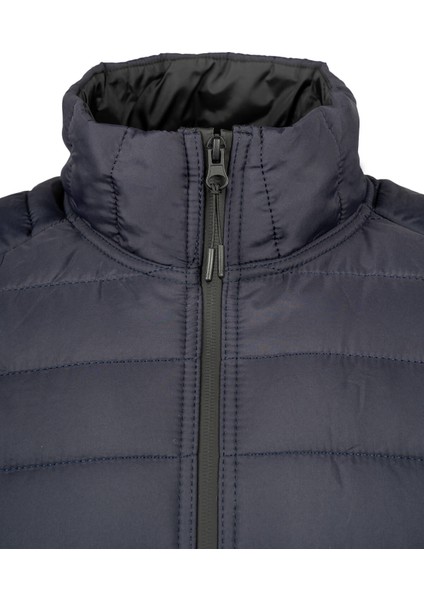 Lacivert Regular Fit Hakim Yaka Şişme Mont