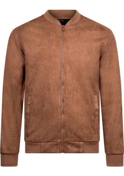 Kahverengi Regular Fit Bomber Yaka Mevsimlik Mont