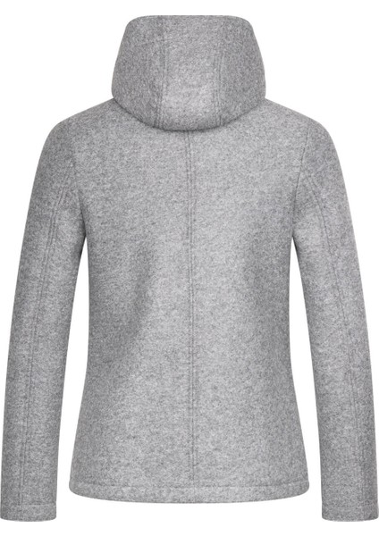 Gri Regular Fit Hakim Yaka Kapüşonlu Yünlü Kaşe Mont fiyatları