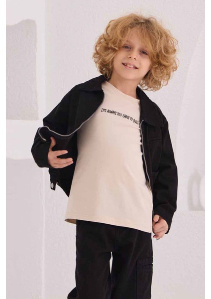Basic Ceketli Erkek Çocuk Ceketli Lüx 3 lü takım - Siyah modelleri