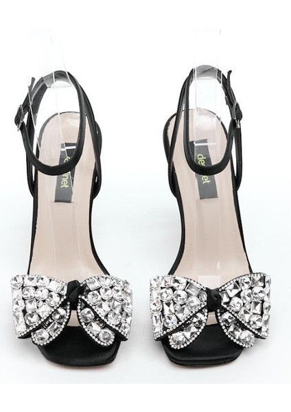 Bilekten Bantlı Fiyonk Taşlı Topuklu Kadın Abiye Ayakkabı modelleri