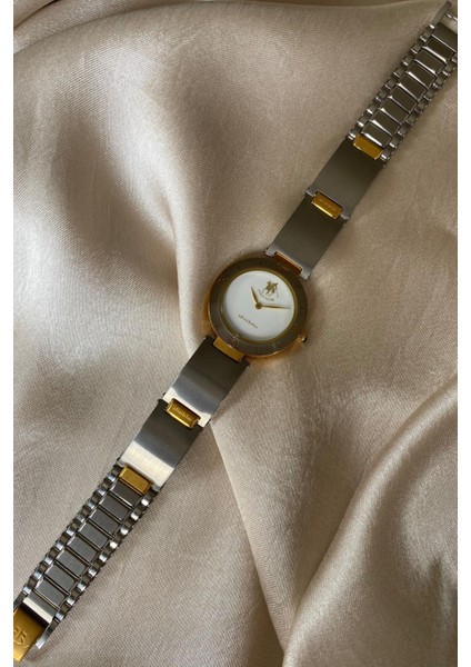 Diablo Sarı Gümüş Renk Paslanmaz Çelik Kordon Vintage Erkek Kol Saati