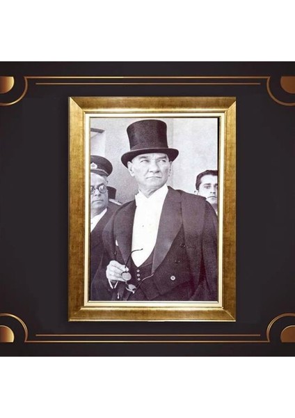 Özel Altın Seri Atatürk Paspartulu Tablo RV337