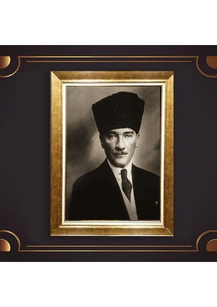 Özel Altın Seri Atatürk Paspartulu Tablo RV264