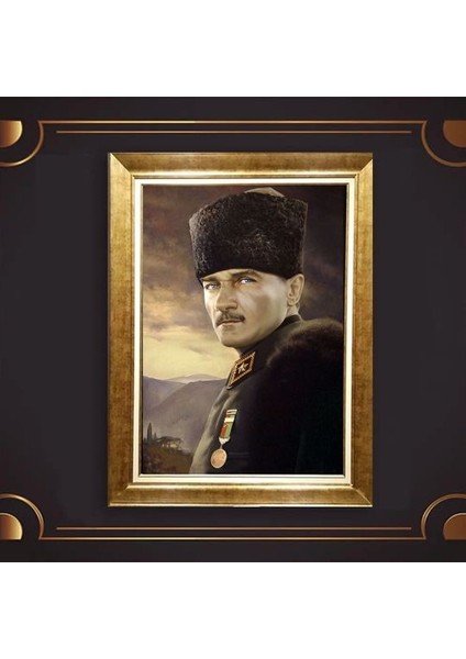 Özel Altın Seri Atatürk Paspartulu Tablo RV132