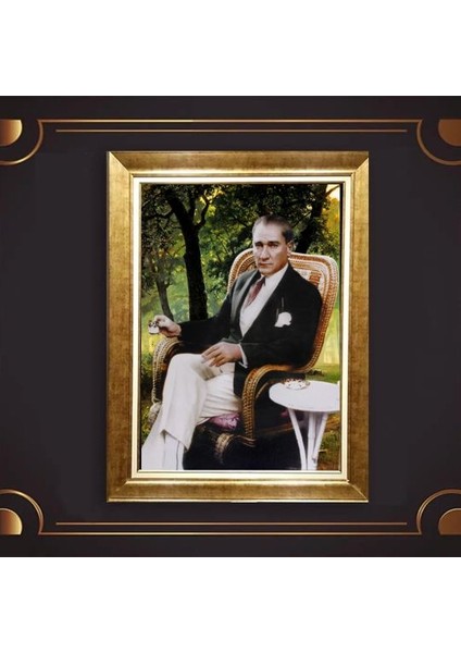 Özel Altın Seri Atatürk Paspartulu Tablo RV527