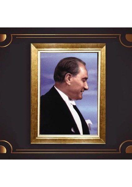 Özel Altın Seri Atatürk Paspartulu Tablo RV694