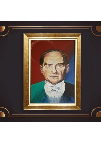 Özel Altın Seri Atatürk Paspartulu Tablo RV348