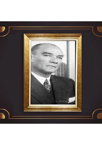 Özel Altın Seri Atatürk Paspartulu Tablo RV145