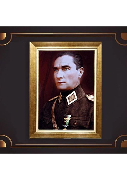 Özel Altın Seri Atatürk Paspartulu Tablo RV523