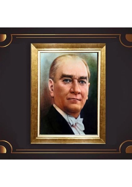 Özel Altın Seri Atatürk Paspartulu Tablo RV681