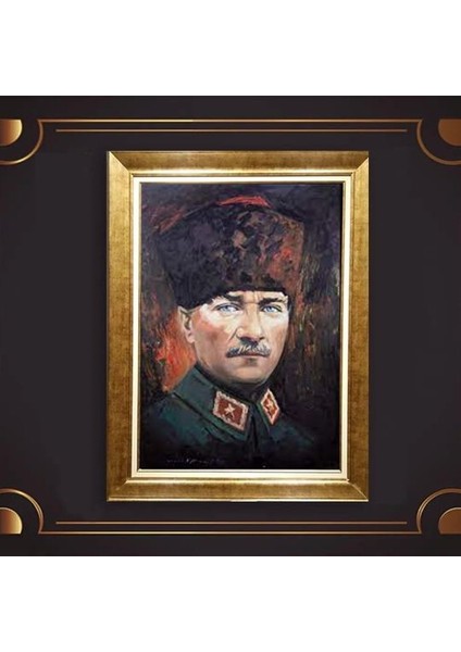 Özel Altın Seri Atatürk Paspartulu Tablo RV706