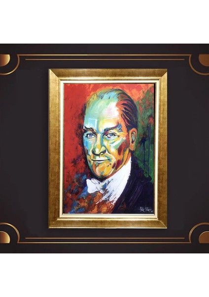 Özel Altın Seri Atatürk Paspartulu Tablo RV602