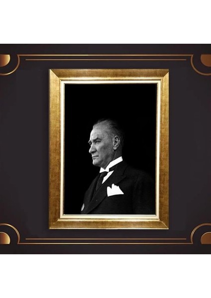 Özel Altın Seri Atatürk Paspartulu Tablo RV196