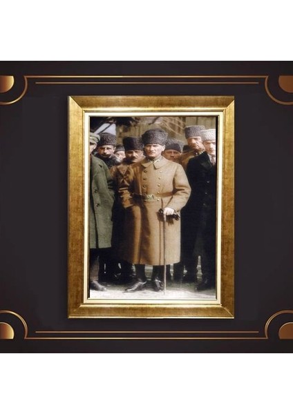 Özel Altın Seri Atatürk Paspartulu Tablo RV152