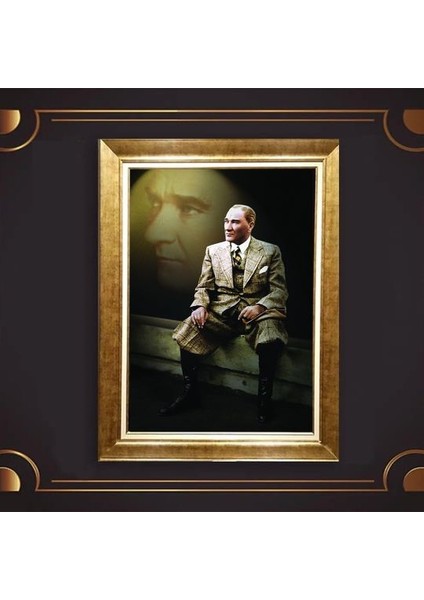 Özel Altın Seri Atatürk Paspartulu Tablo RV397