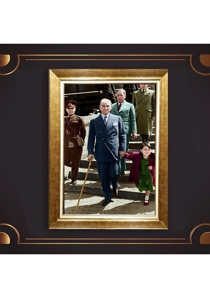Özel Altın Seri Atatürk Paspartulu Tablo RV582