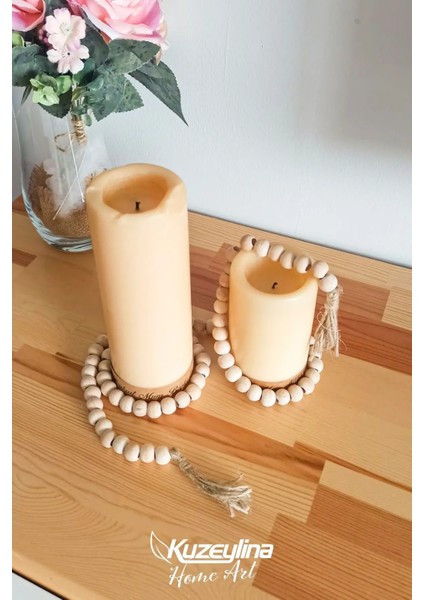 Ahşap Boncuklu Dekoratif Çok Amaçlı Süs (110CM) fırsatları