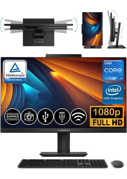 Expertcenter E5 I7-1360P 32GB 1tb M.2 SSD Fdos E5402WVAK-BA0360 ATL14 23.8" Pivot All In One Pc