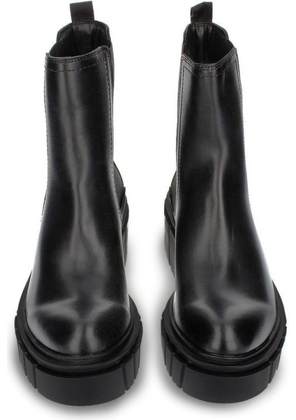 Kadın Kalın Taban Günlük Bot Yanı Lastik Detaylı Tırtık Taban Siyah Bot modelleri