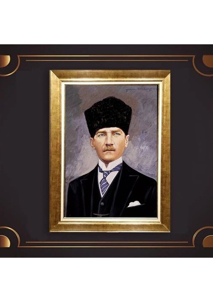 Özel Altın Seri Atatürk Paspartulu Tablo RV172