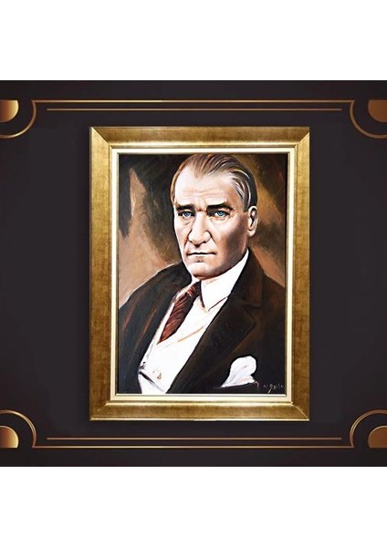 Özel Altın Seri Atatürk Paspartulu Tablo RV767