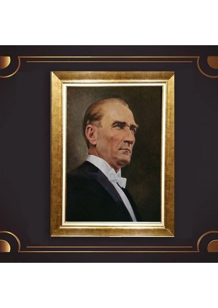 Özel Altın Seri Atatürk Paspartulu Tablo RV607