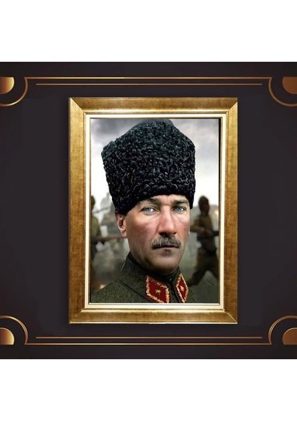 Özel Altın Seri Atatürk Paspartulu Tablo RV631