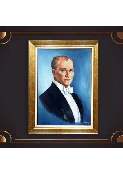 Özel Altın Seri Atatürk Paspartulu Tablo RV651
