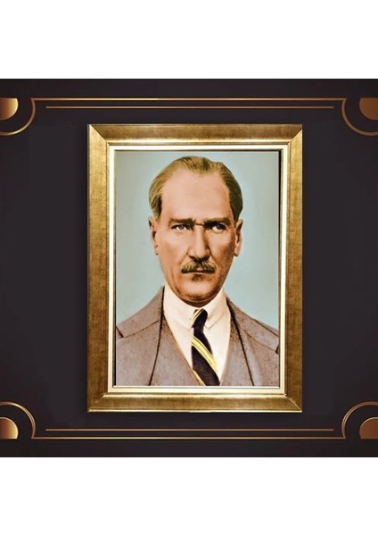 Özel Altın Seri Atatürk Paspartulu Tablo RV764