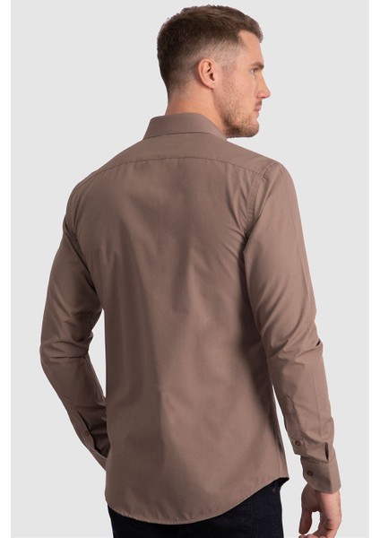 Slim Fit Dar Kesim Tery Cotton Erkek Gömlek fırsatları