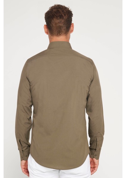Slim Fit Dar Kesim Tery Cotton Erkek Gömlek indirimleri
