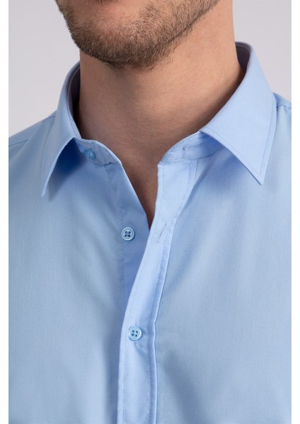 Slim Fit Dar Kesim Tery Cotton Erkek Gömlek