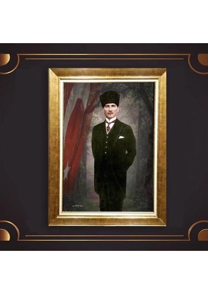 Özel Altın Seri Atatürk Paspartulu Tablo RV180