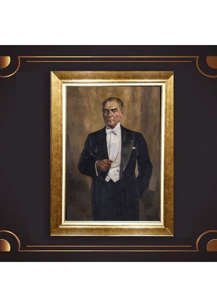 Özel Altın Seri Atatürk Paspartulu Tablo RV434