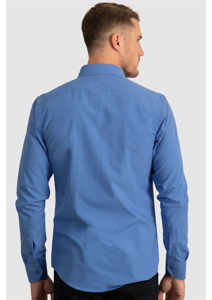 Slim Fit Dar Kesim Tery Cotton Erkek Gömlek fırsatları