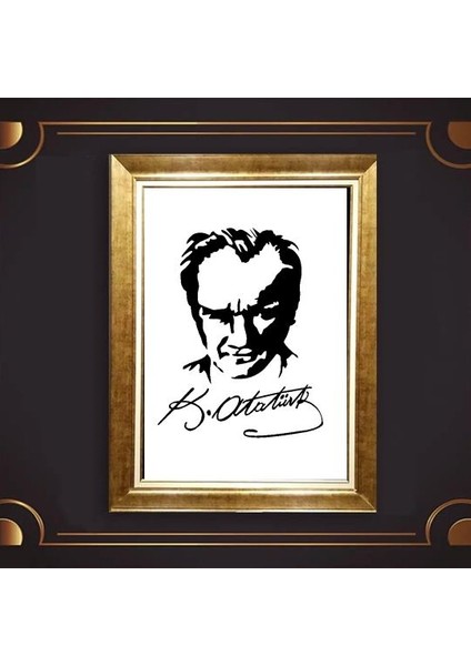 Özel Altın Seri Atatürk Paspartulu Tablo RV750