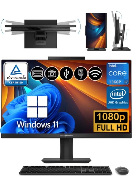 Expertcenter E5 I7-1360P 24GB 1tb M.2 SSD W11PRO E5402WVAK-BA0360 ATL30 23.8" Pivot All In One Pc