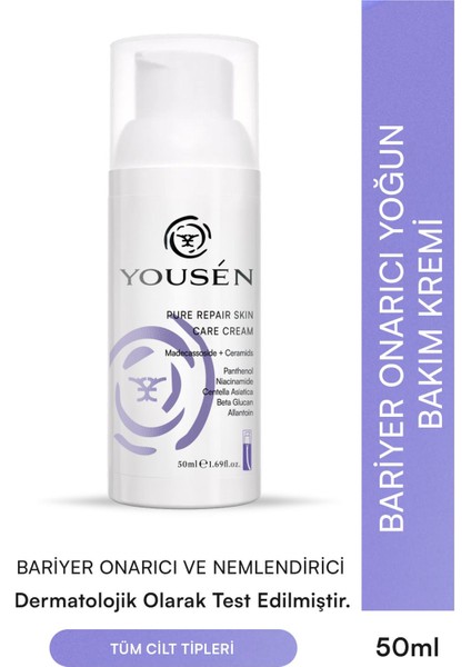 Bariyer Onarıcı ve Yatıştırıcı Nemlendirici Cilt ve Yüz Bakım Kremi
