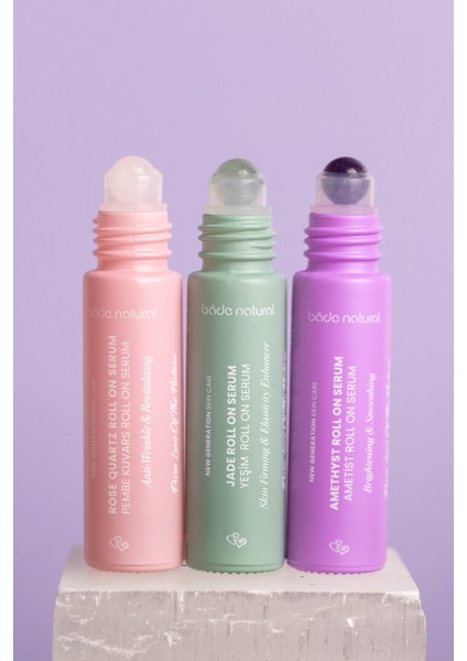 Pembe Kuvars Roll On Antioksidan Yüz Masaj Serumu 10 ml