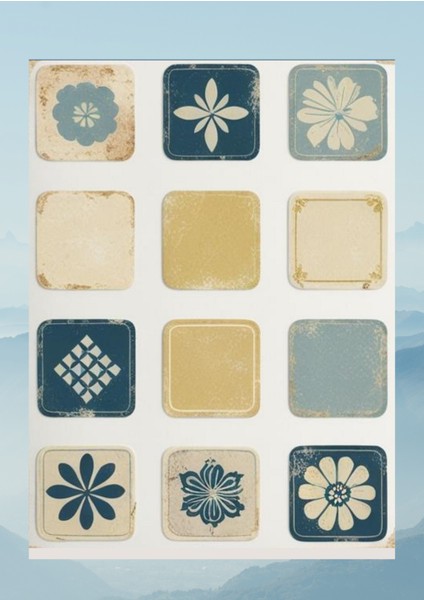 Vintage Temalı 12*17 cm Sticker / Scrapbook, Bullet Journal, Planlayıcı, Ajanda Için