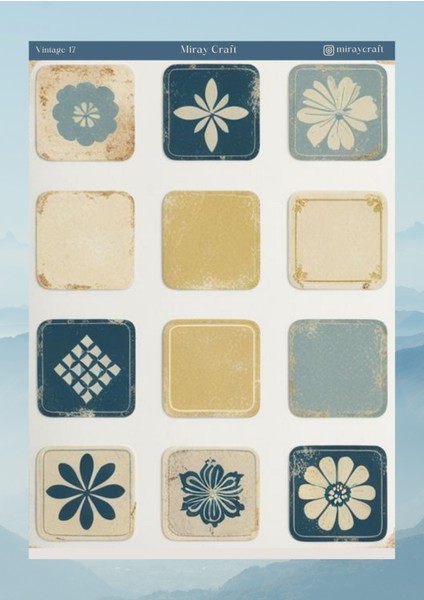Vintage Temalı 12*17 cm Sticker / Scrapbook, Bullet Journal, Planlayıcı, Ajanda Için