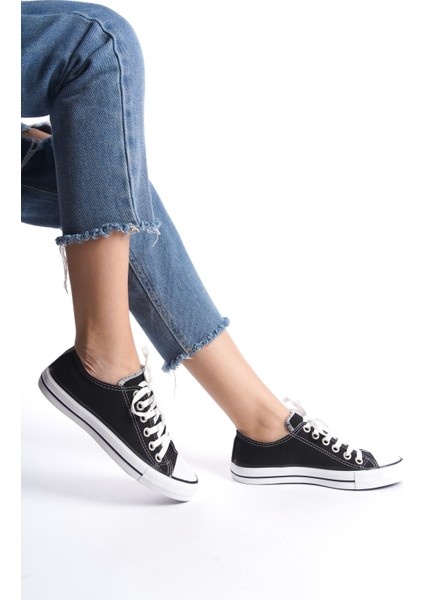 Siyah Beyaz Kadın Kısa Keten Spor Ayakkabı Günlük Sneakers Cnv7 modelleri